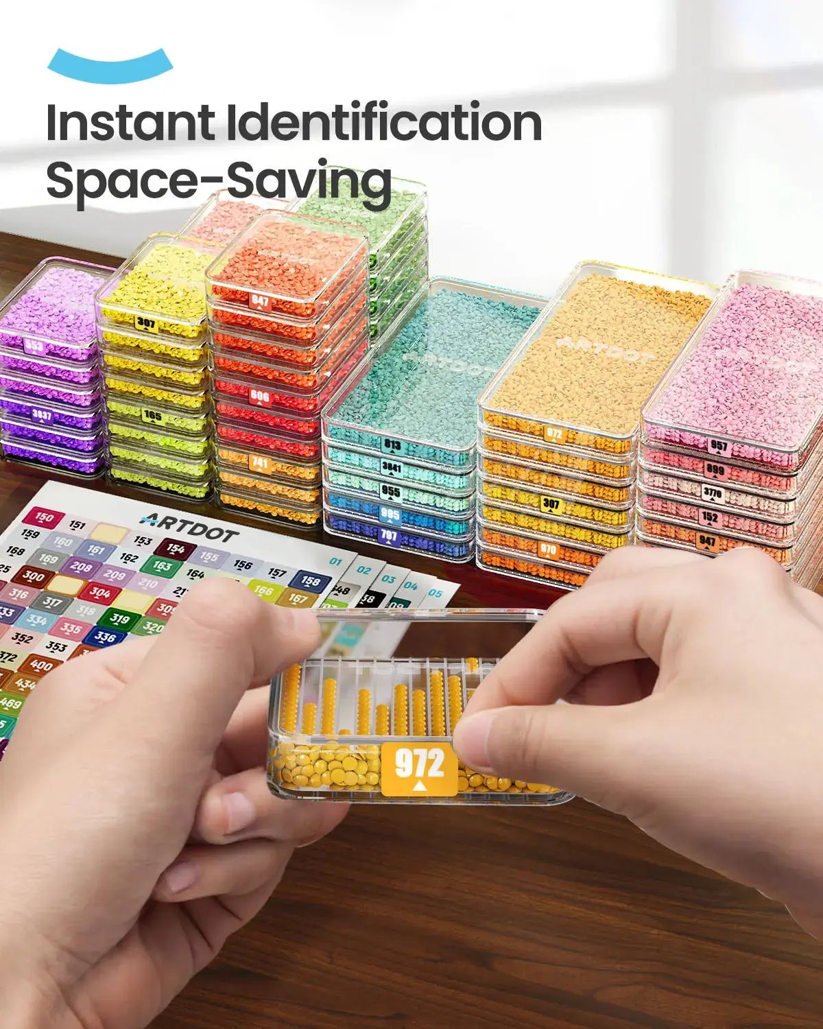 Diamond Painting Storage Tray With Lid, 60 Pcs free DMC stickers