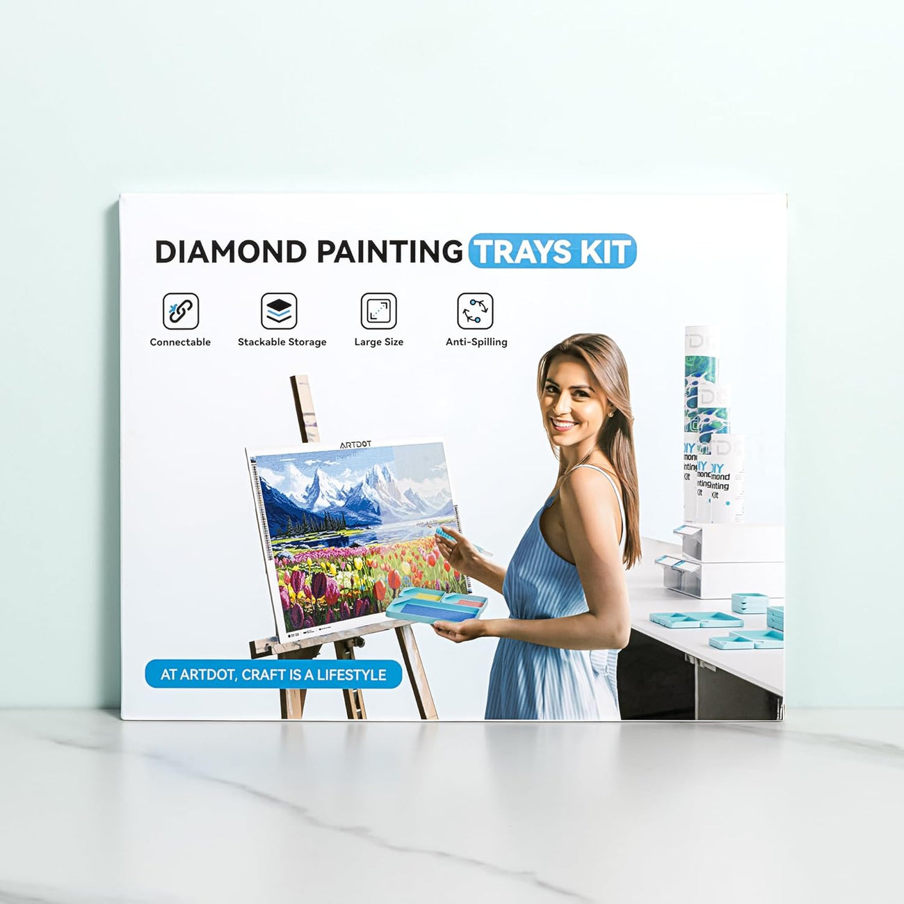 Paint Intrays ARTDOT Large Diamond Painting Trays Kits for Craft