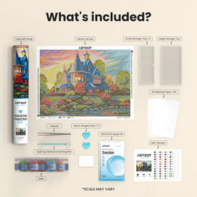 Evening Glow, Idyllic Homes Large Diamond Painting Kit (Square Drills, 26.5"×18") ARTDOT