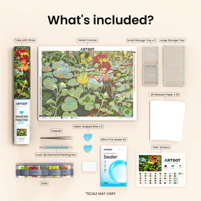 First Blooms, Large Pastoral Diamond Painting Kit, Square Drills -