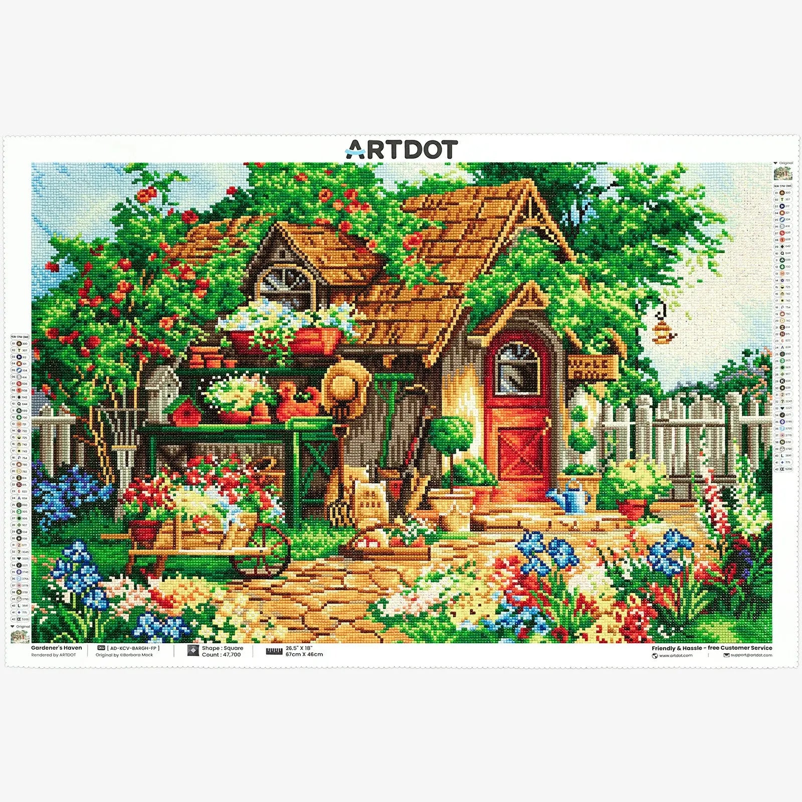 Gardener's Haven, Idyllic Homes Large Diamond Painting Kit (Square Drills, 26.5"×18") ARTDOT