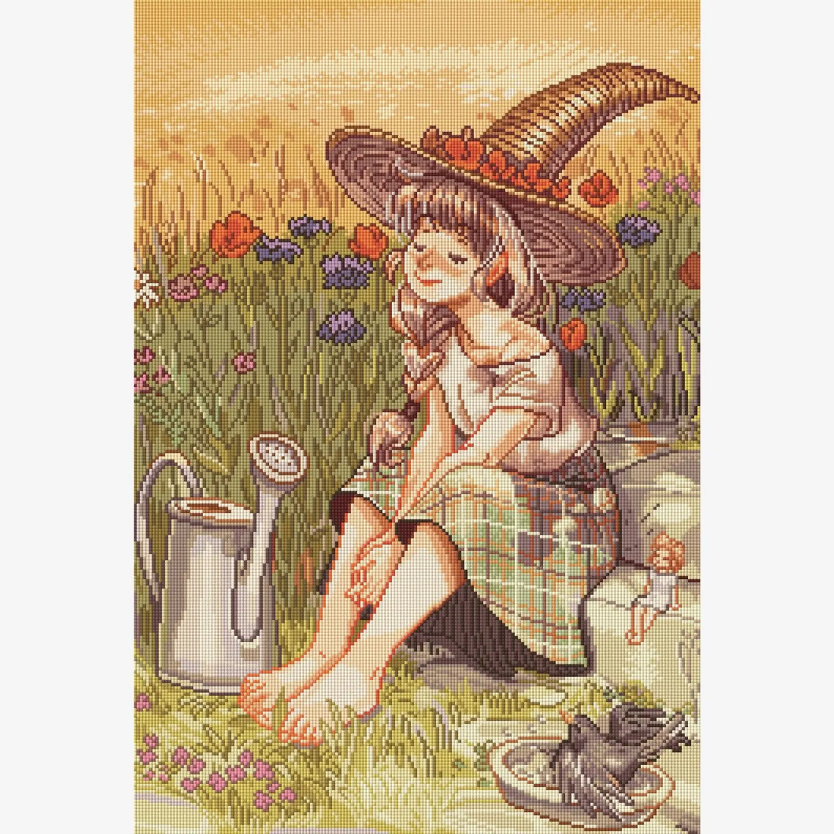 In the Sun, Large Pastoral Diamond Painting Kit, Square Drills -