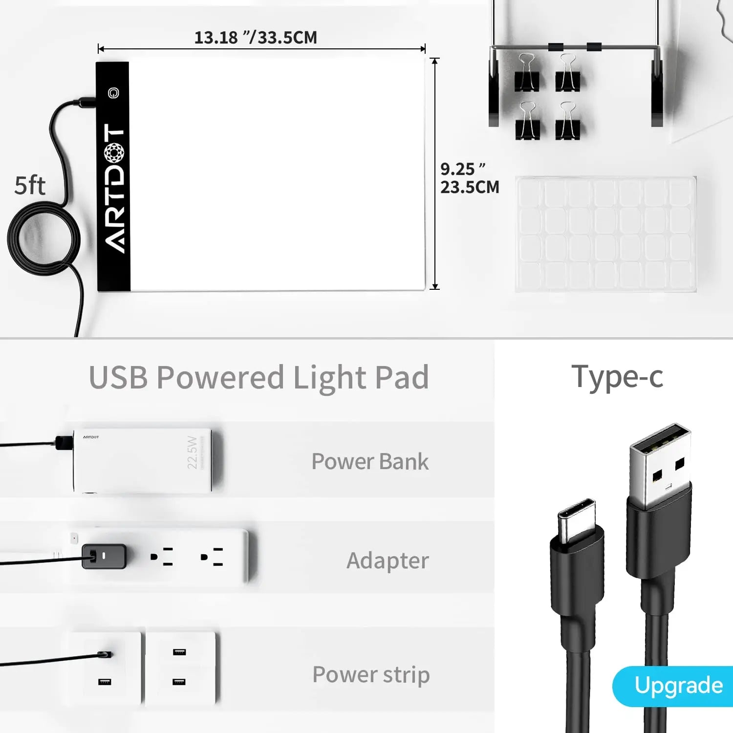 ARTDOT A4/A3/A2/A1 LED Light Pad For Diamond Painting,USB Powered