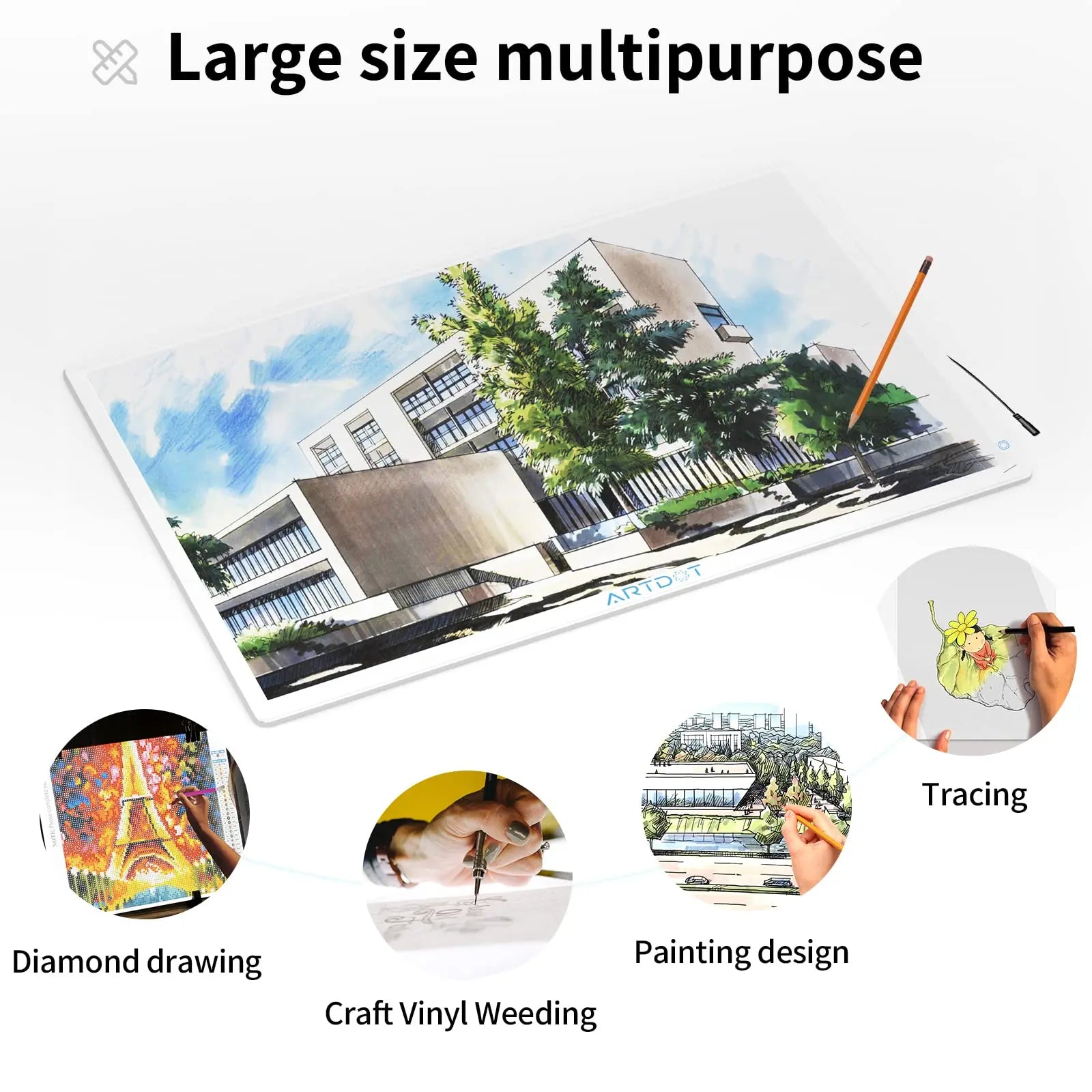 For 5D Diamond Painting A4/A5 Size LED Light Pad - Dimmable Light Board  Kit, Apply to Full Drill & Partial Drill Tracing Board Copy Pad Drawing  Tablet
