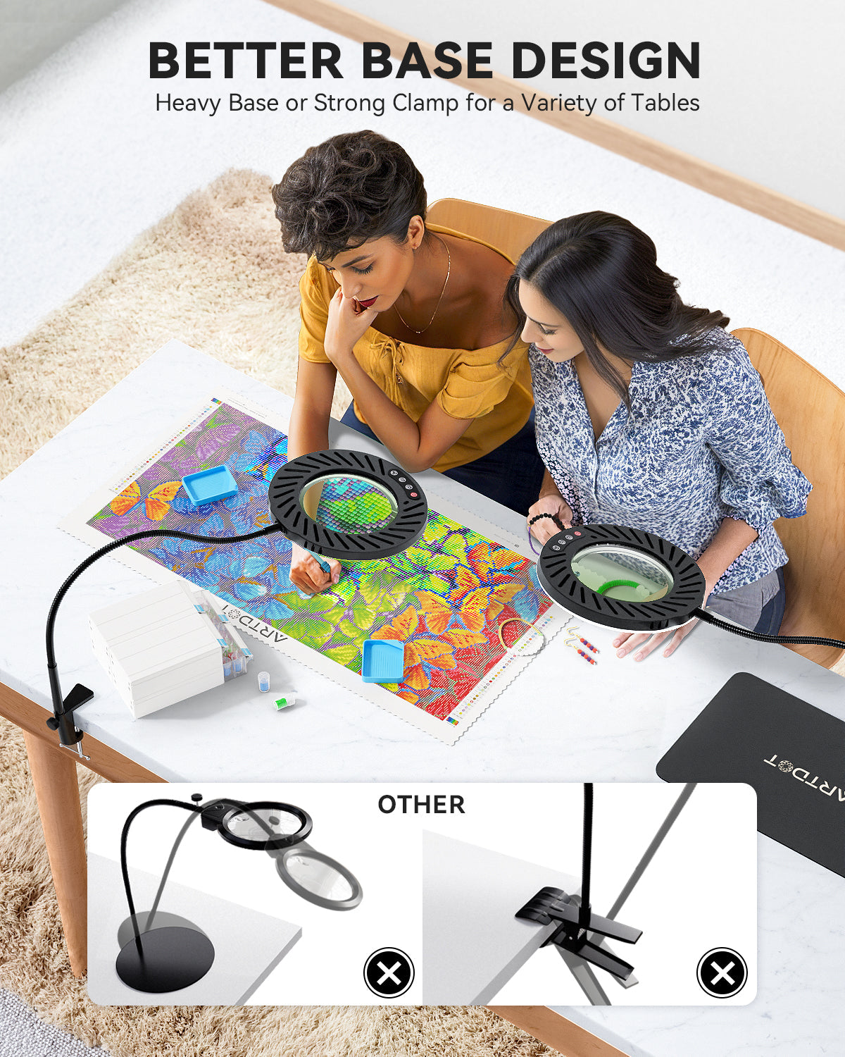 Magnifying Glass With Light And Stand - ARTDOT