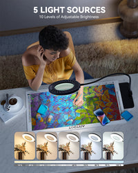 Magnifying Glass With Light And Stand - ARTDOT