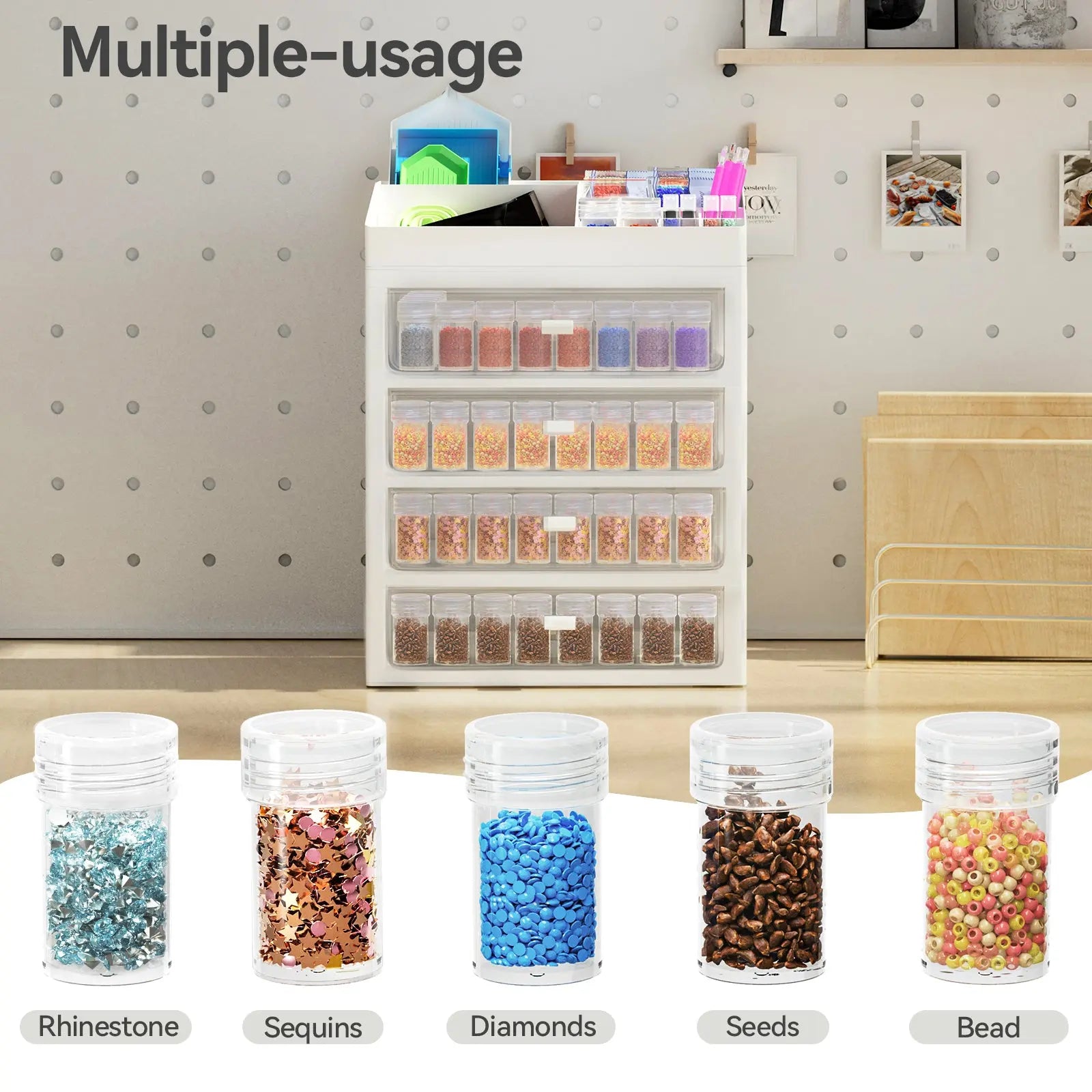 Diamond Painting Storage Container, Portable 46 Grid Bead Boxes