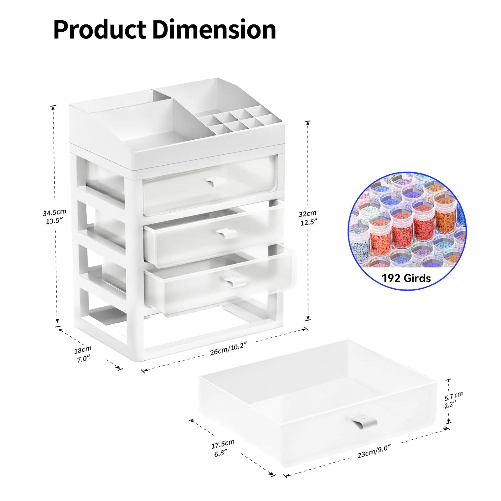 ARTDOT Storage Containers For Diamond Painting Accessories,2 Drawers With  96 Slots Bead Storage Bottles And Diamond Art Accessories And Tools  Rack,Art Bead Organizer 4 Drawers With 192 Slots Storage Bottles And Diamond