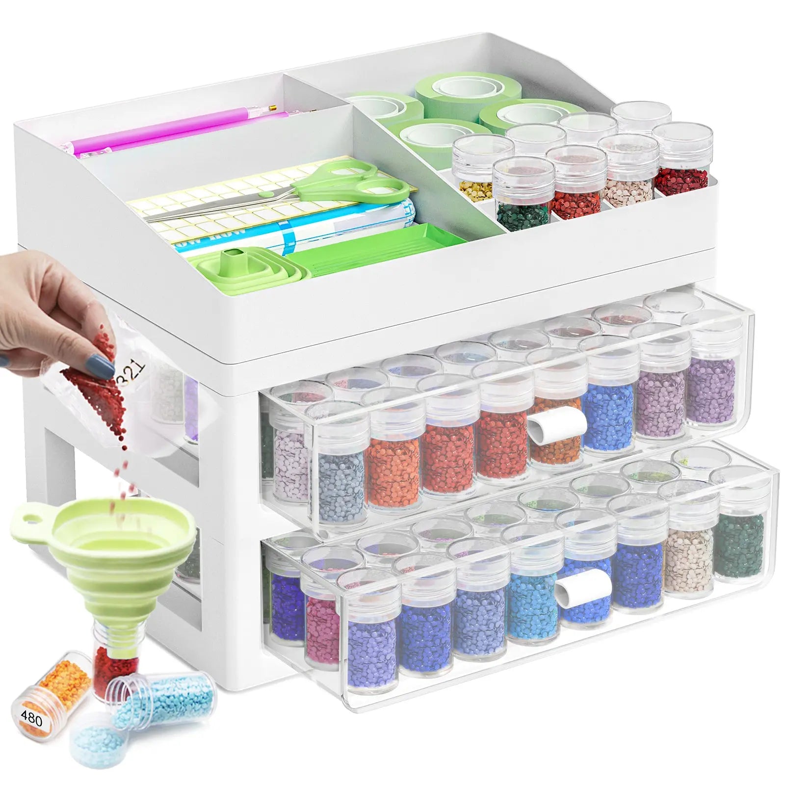  ARTDOT Diamond Painting Storage Boxes, 60 Slots Bead Storage  with 5D Diamond Art Accessories and Tools Kit : Arts, Crafts & Sewing
