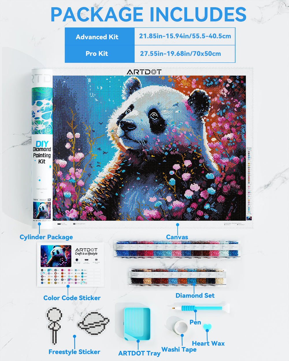 Panda Diamond Painting | From $ 9.9 Beginner Diamond Art – ARTDOT