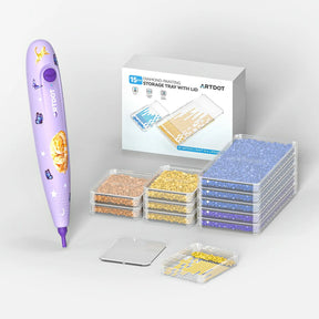 Purple Diamond Art E-painter + 15 Pcs Trays with Lid ARTDOT