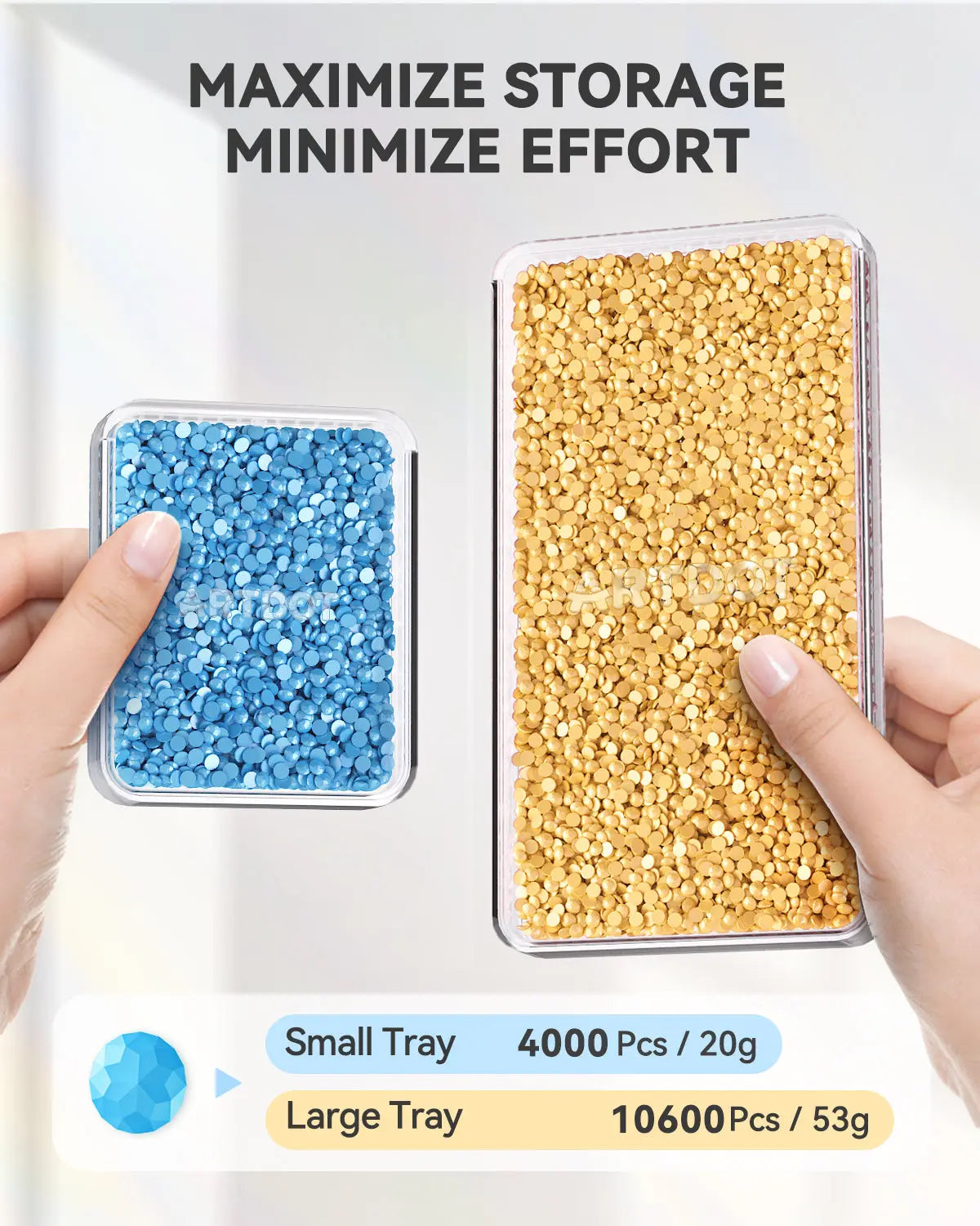 Diamond painting storage tray with lid, small and large size