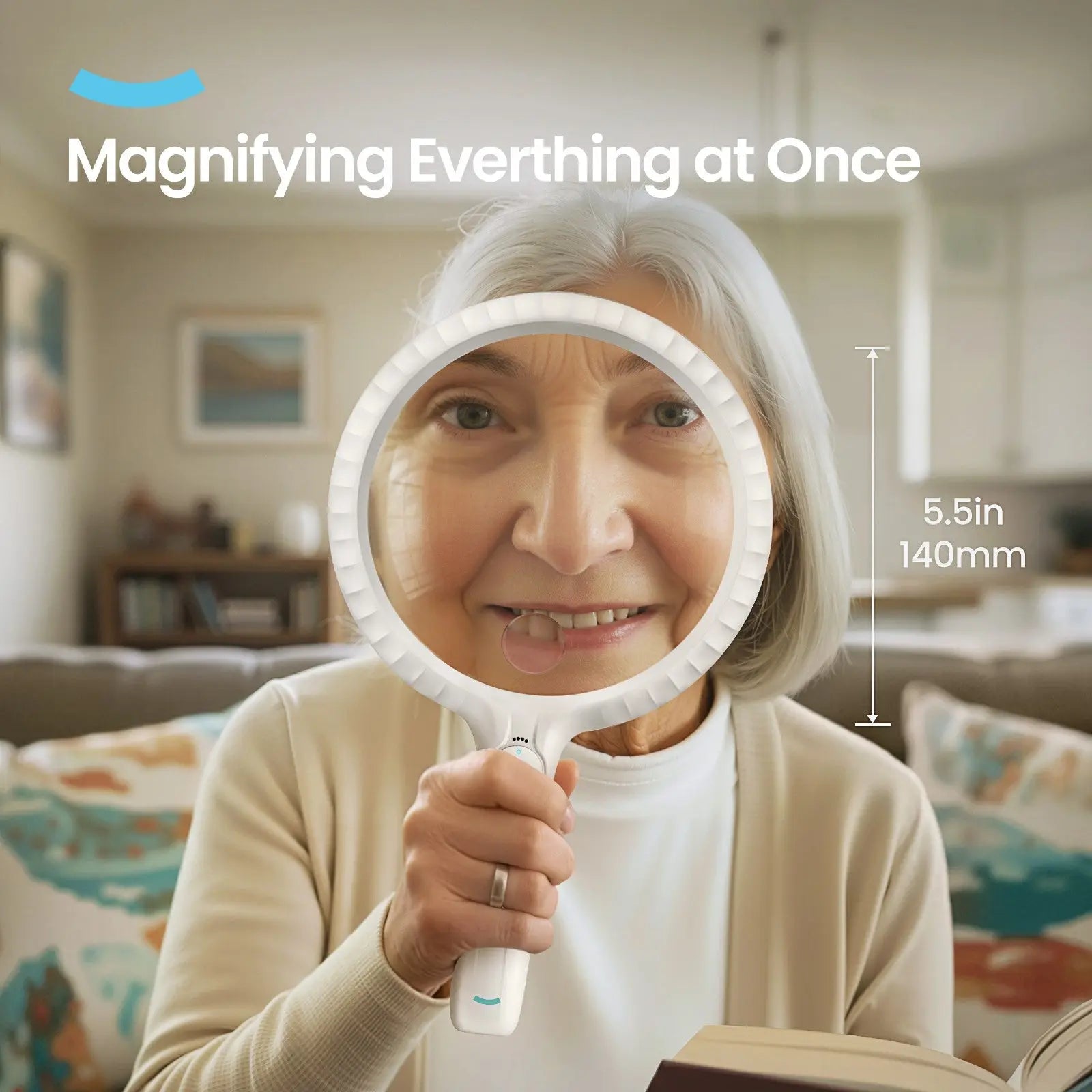 Rechargeable Large Magnifying Glass with Light, Adjustable Light Temperature ARTDOT