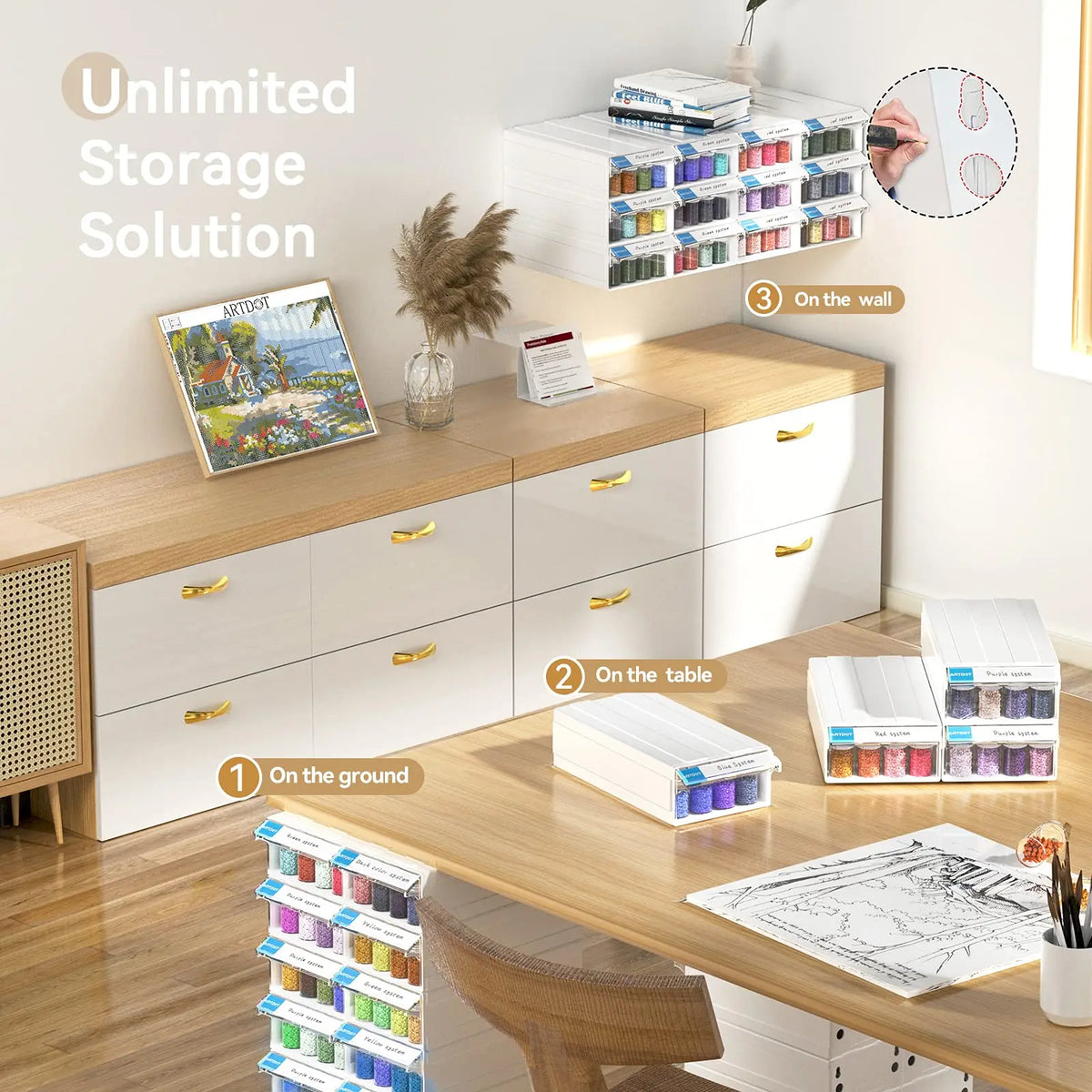 DIY Beads & Drills Stackable Storage Containers for Diamond Art | Artdot®