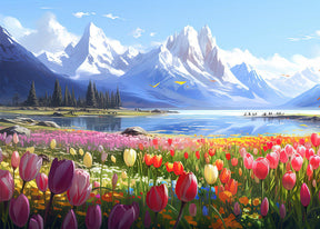 Colorful tulip diamond painting