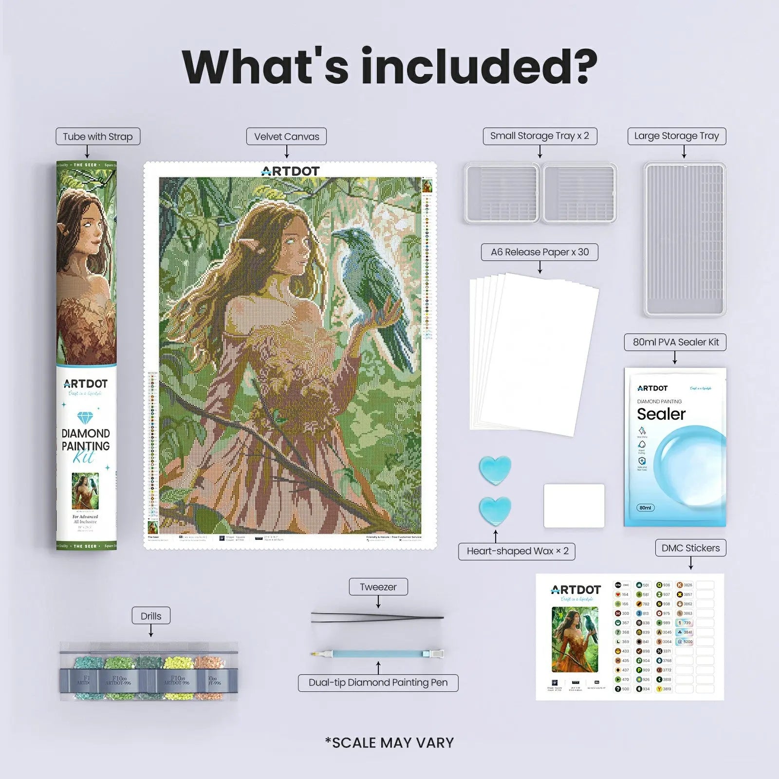 The Seer, Fantastic Animal Large Diamond Painting Kit (Square Drills, 18.7"×27.6") ARTDOT