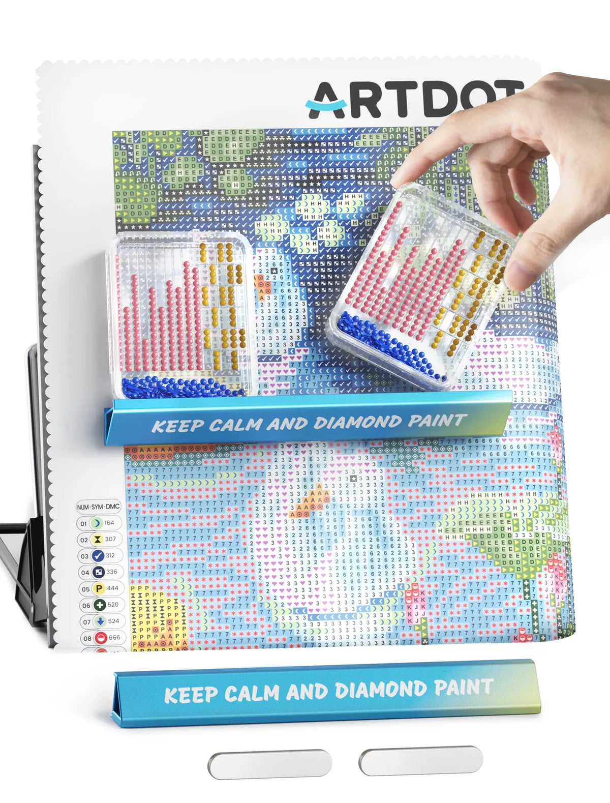 Tray minder magnetic-diamond painting tool