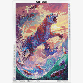Water Tiger, Fantastic Animal Large Diamond Painting Kit (Square Drills, 18.7"×27.6") ARTDOT