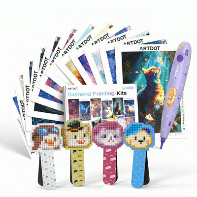 Bundle with 12-canvases kit + purple pen