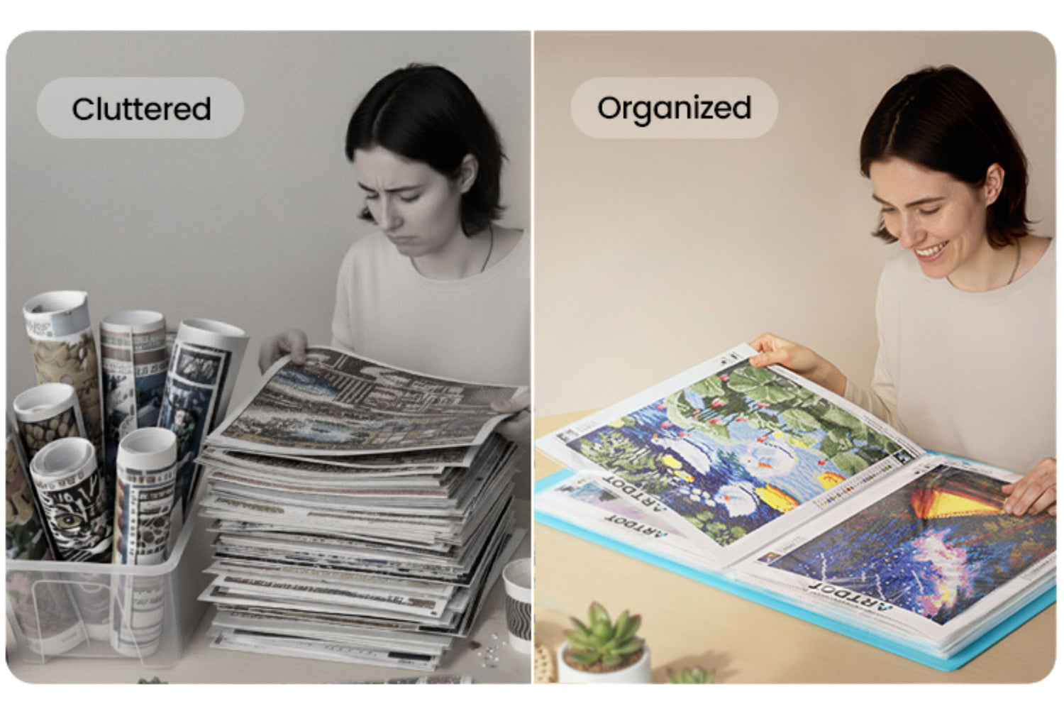 Convenient Storage for Finished Diamond Art