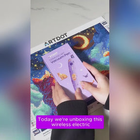 Kabelloser Elektrischer Diamant-Malstift mit Staubsaugerfunktion (Lila)