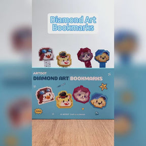 Diamond Art DIY Bookmarks Kit, Cute Magnetic Craft Gift for Kids & Adults (4PCS)