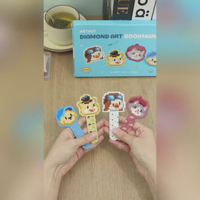 Diamond Art DIY Bookmarks Kit, Cute Magnetic Craft Gift for Kids & Adults (4PCS)