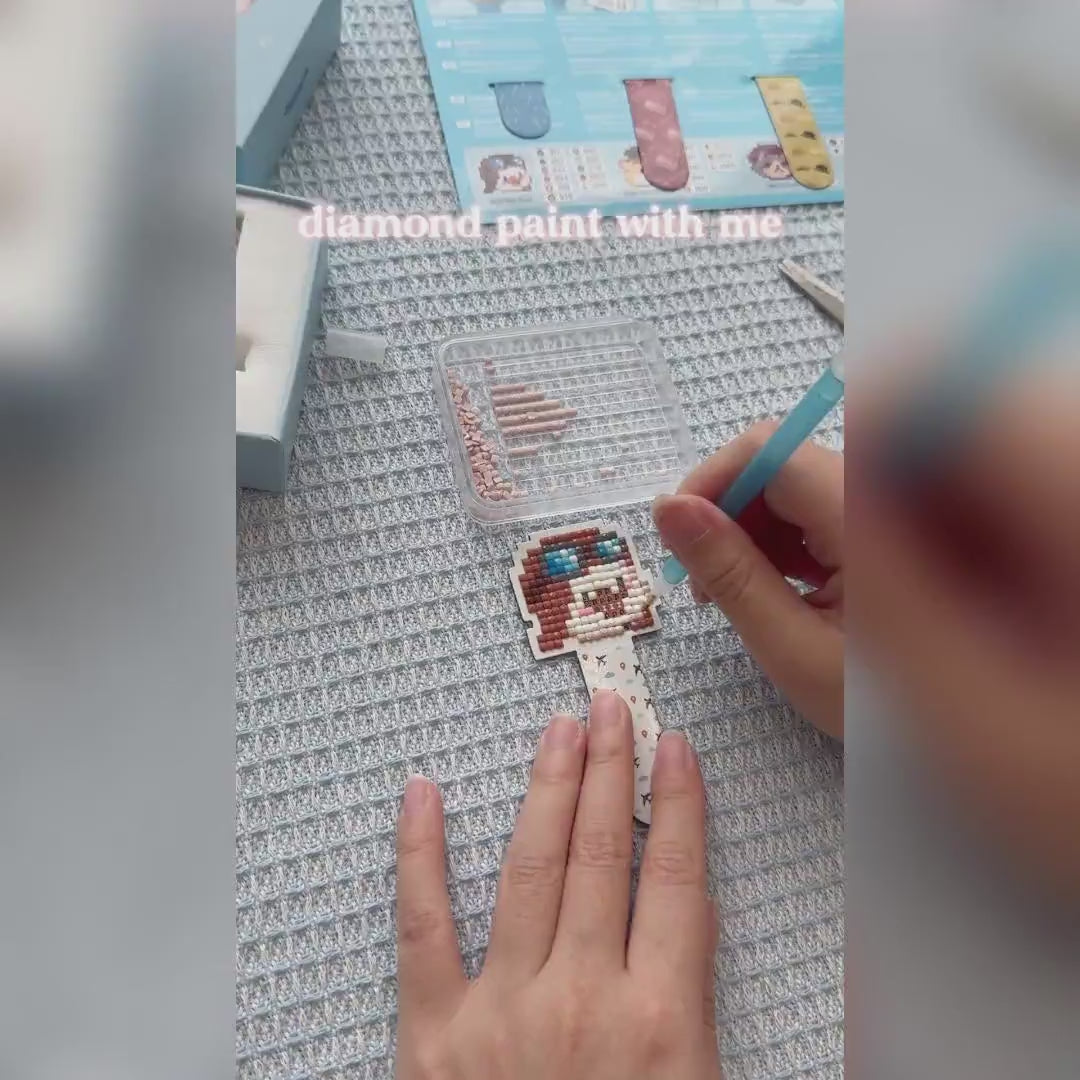 Diamond Art DIY Bookmarks Kit, Cute Magnetic Craft Gift for Kids & Adults (4PCS)