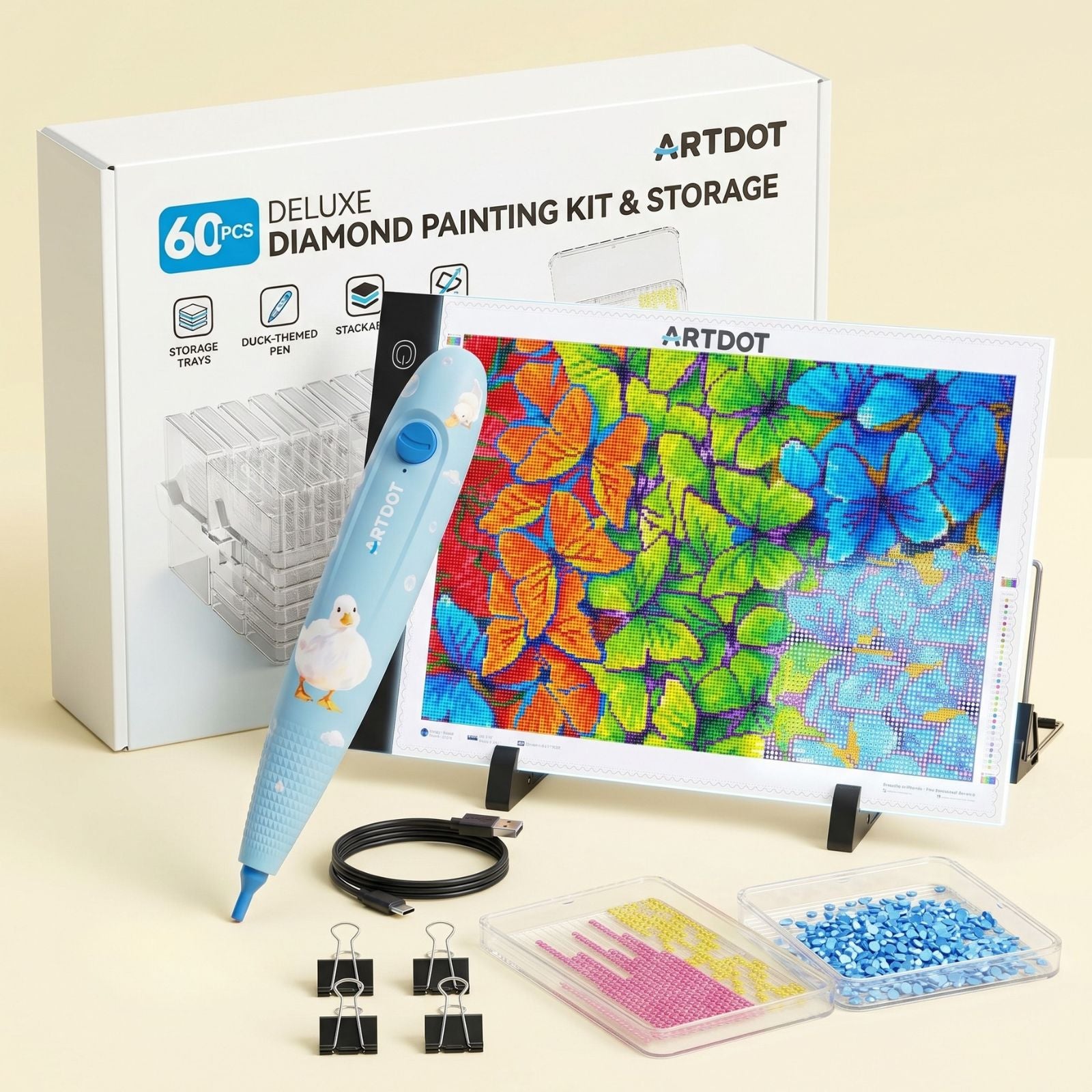 Diamond Painting Storage Trays With Lids, 60pcs | Drills storage